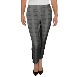 Anne Klein Black and White Plaid Ankle Pants